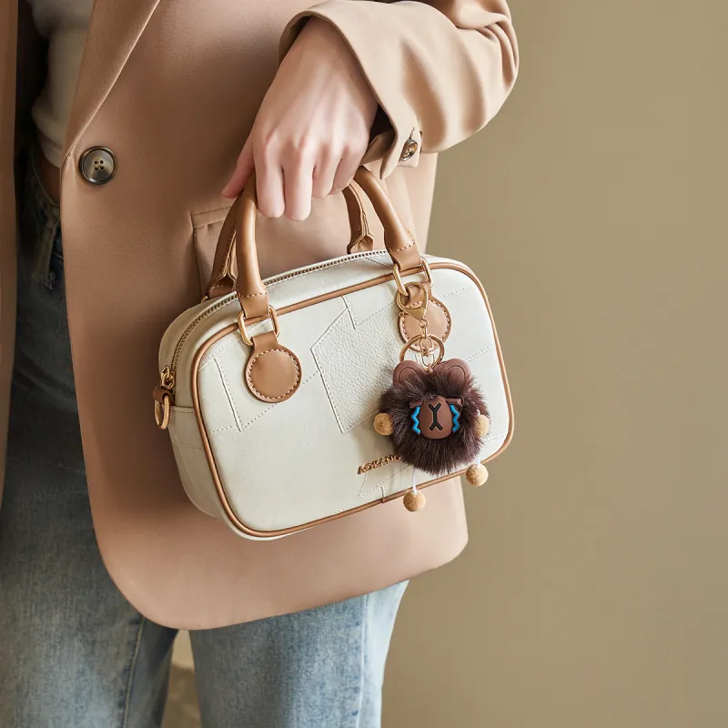 AOKANG Synthetic Leather Handbag Mini Women's White/Black/Caramel/Coffee-2