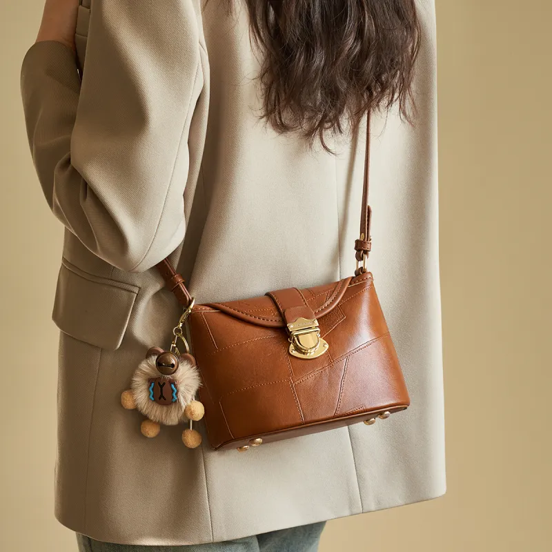 AOKANG Synthetic Leather Small Square Bag Bucket Bag Crossbody Underarm Shoulder Bag Small Size Women's Multicolor-12
