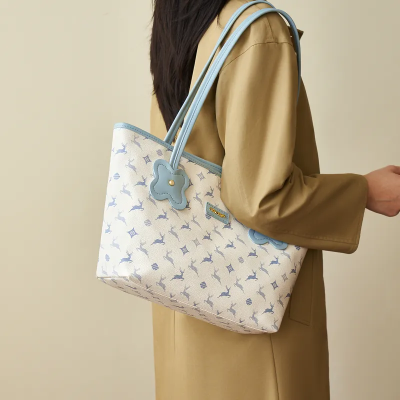AOKANG PVC Tote Bag, Shopping Bag, Shoulder Bag Regular Women's White/Coffee/Black/Blue-14