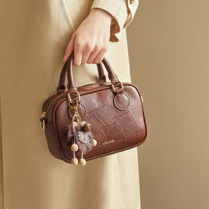 AOKANG Synthetic Leather Handbag Mini Women's White/Black/Caramel/Coffee-17