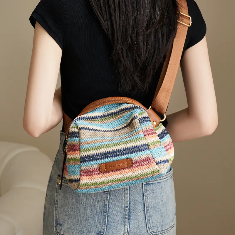 AOKANG Fabric Sling Bag, Turtle Bag, Crossbody Underarm Shoulder Bag Regular Women's Multicolor-2