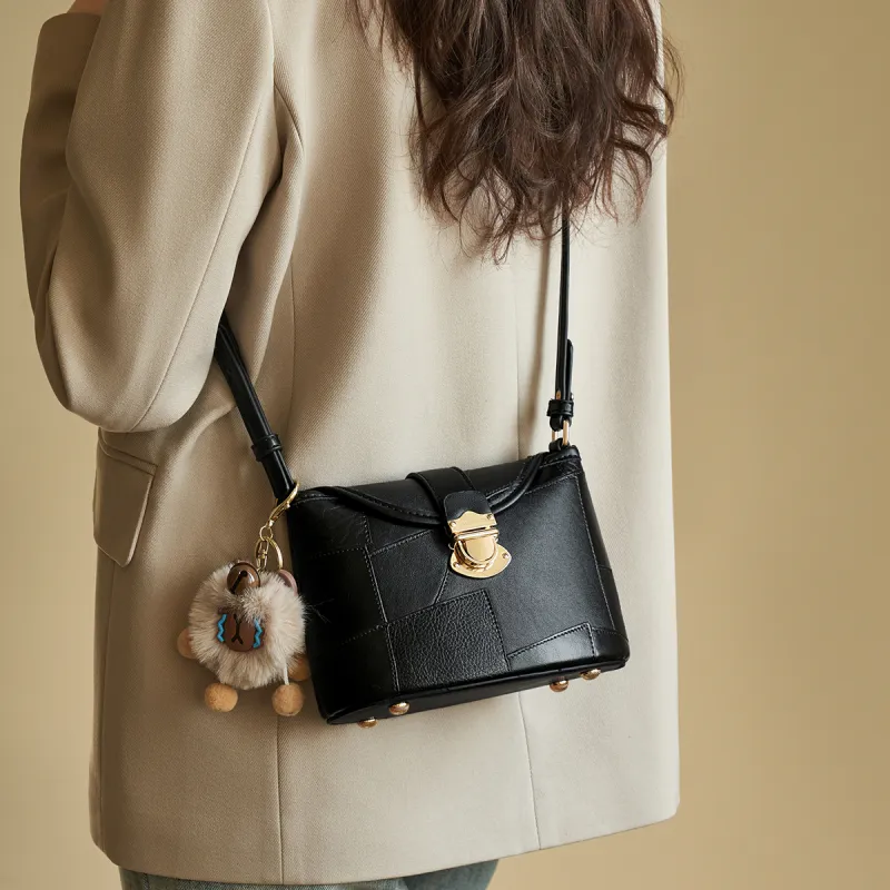 AOKANG Synthetic Leather Small Square Bag Bucket Bag Crossbody Underarm Shoulder Bag Small Size Women's Multicolor-7