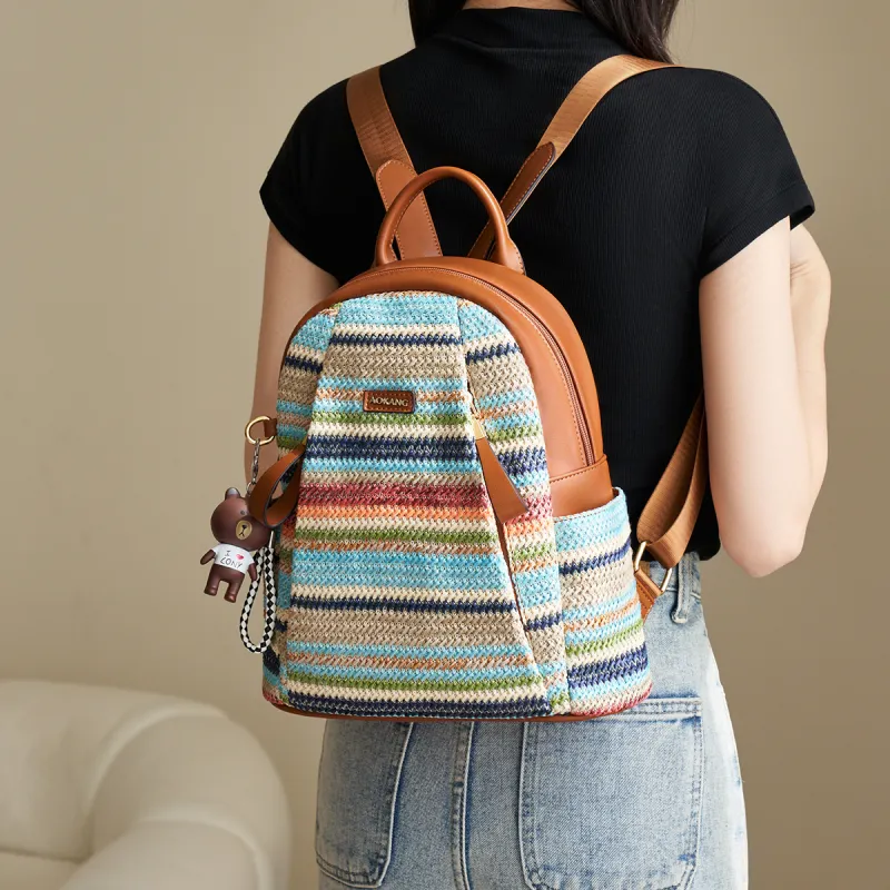 AOKANG Fabric Backpack Laptop Bag Backpack Tubas Women's Multicolor-4