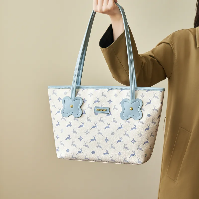AOKANG PVC Tote Bag, Shopping Bag, Shoulder Bag Regular Women's White/Coffee/Black/Blue-13