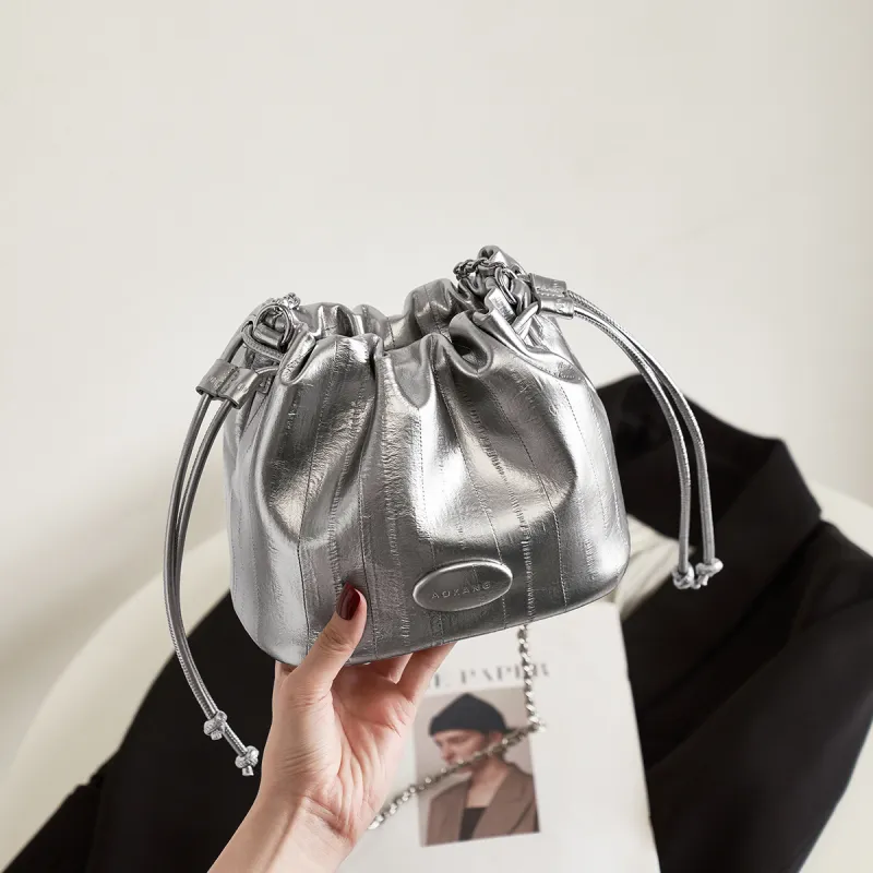 AOKANG Polyurethane Leather Bucket Bag, Underarm Crossbody Bag, Shoulder Bag Small Size Women's Multicolor-1