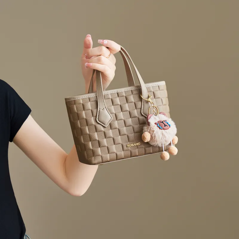 AOKANG Top Grain Cow Leather Basket Bag, Handbag, Shoulder Bag, Crossbody Bag Regular Women's Multicolor-9