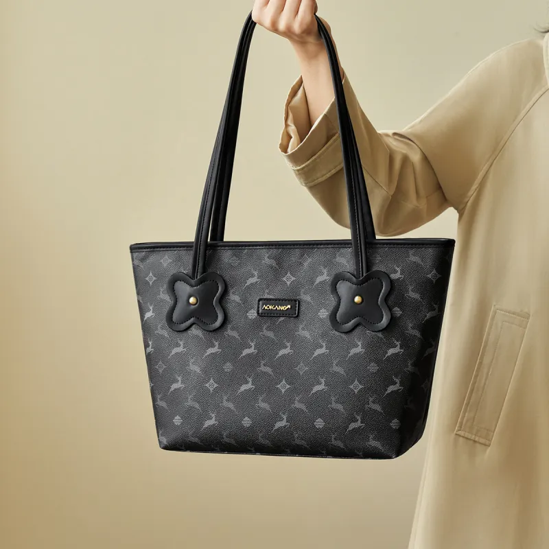 AOKANG PVC Tote Bag, Shopping Bag, Shoulder Bag Regular Women's White/Coffee/Black/Blue-9