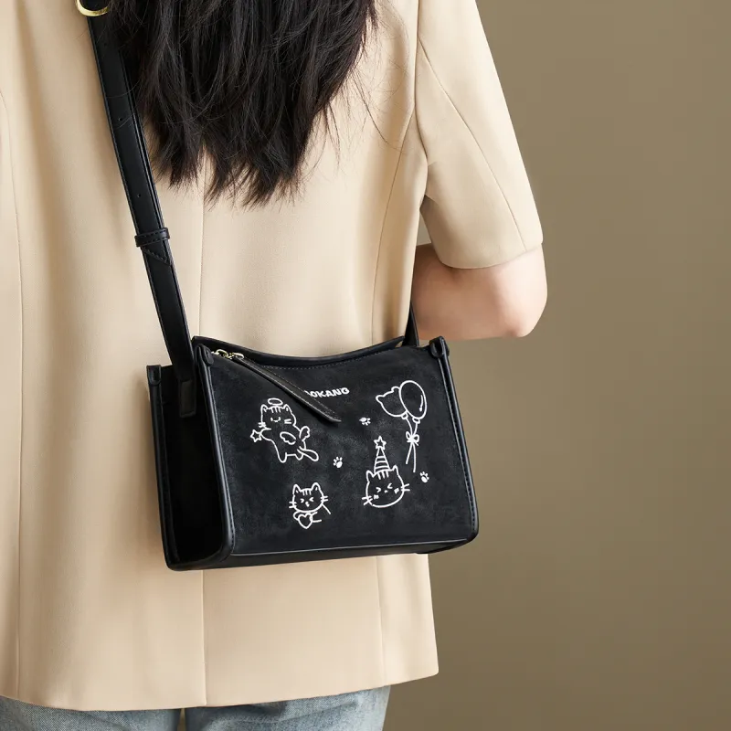 AOKANG Polyurethane Boston Bag Underarm Shoulder Bag, Crossbody Bag Medium Size Women's Multicolor-12