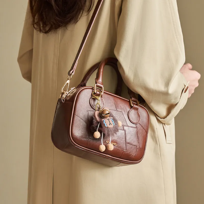 AOKANG Synthetic Leather Handbag Mini Women's White/Black/Caramel/Coffee-19
