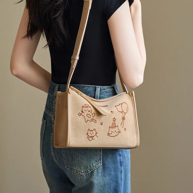 AOKANG Polyurethane Boston Bag Underarm Shoulder Bag, Crossbody Bag Medium Size Women's Multicolor-16