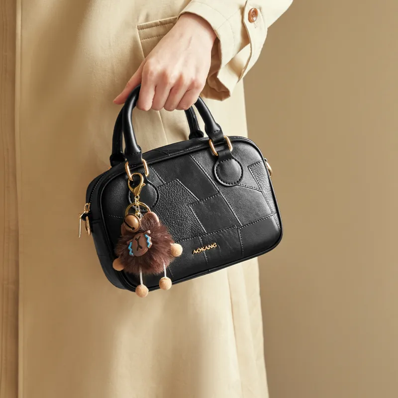 AOKANG Synthetic Leather Handbag Mini Women's White/Black/Caramel/Coffee-7