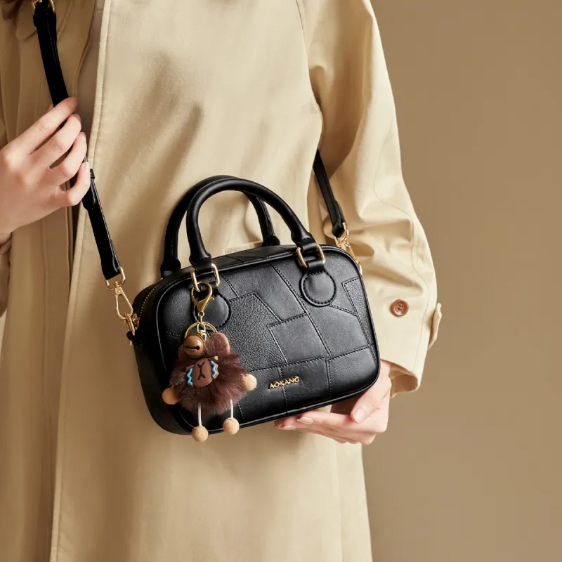 AOKANG Synthetic Leather Handbag Mini Women's White/Black/Caramel/Coffee-8