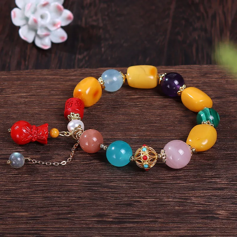 Reverevis Amber Beeswax Bracelets Women's-3