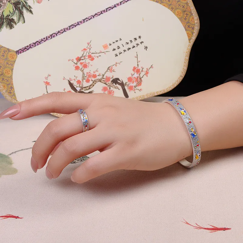 Reverevis 999 Fine Silver Bangles Women's-1