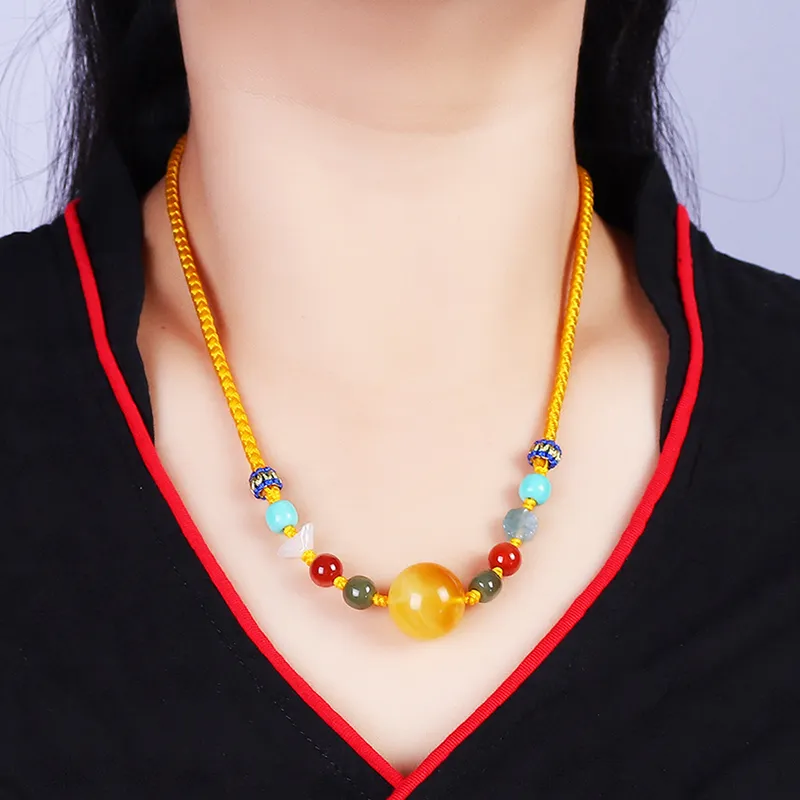 Reverevis Beeswax Amber Necklaces Women's-5