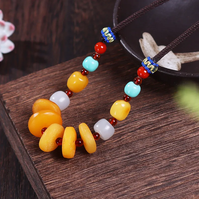 Reverevis Beeswax Amber Necklaces Women's-3