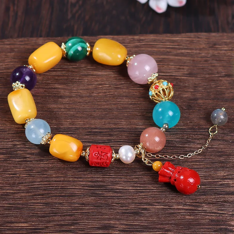 Reverevis Amber Beeswax Bracelets Women's-4