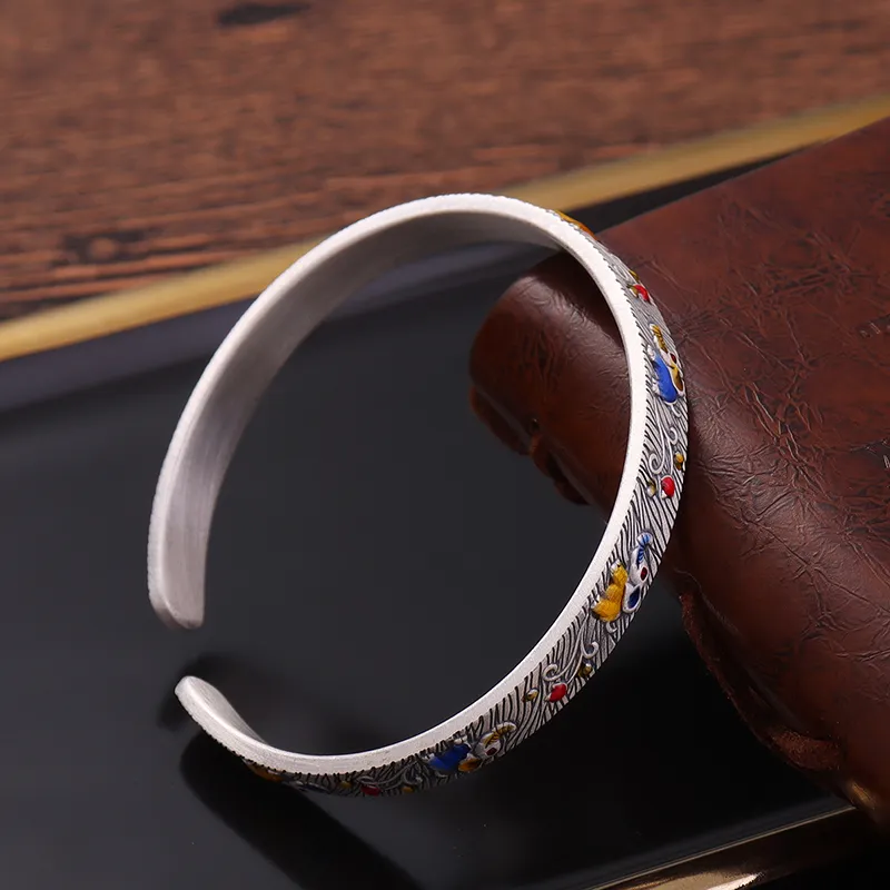 Reverevis 999 Fine Silver Bangles Women's-3