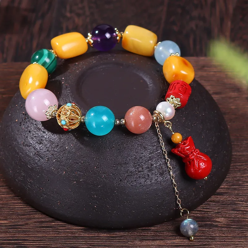 Reverevis Amber Beeswax Bracelets Women's-2