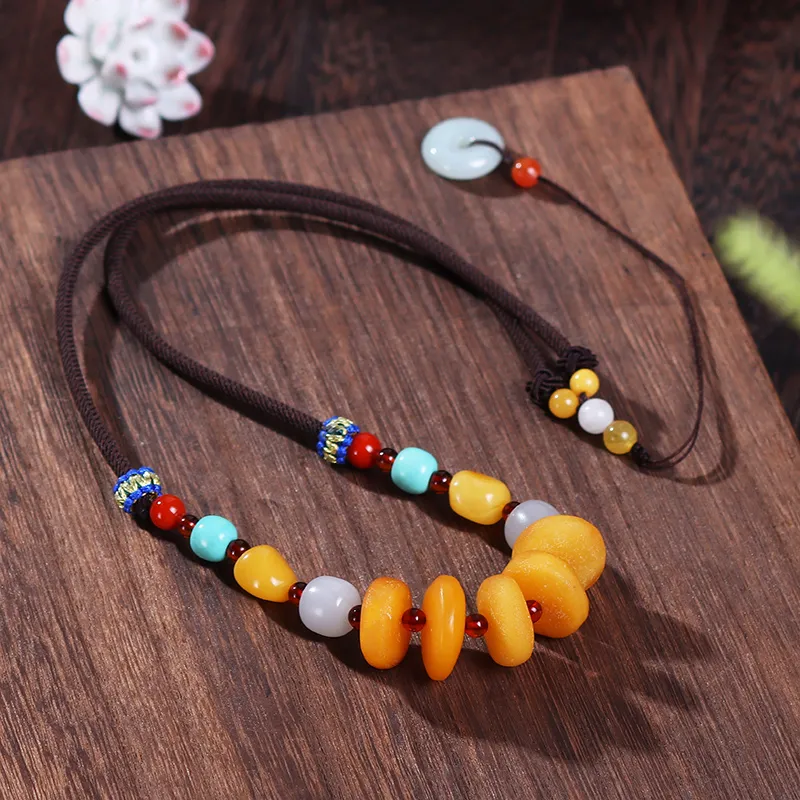 Reverevis Beeswax Amber Necklaces Women's-2