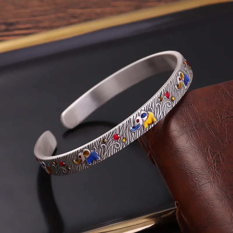 Reverevis 999 Fine Silver Bangles Women's-4
