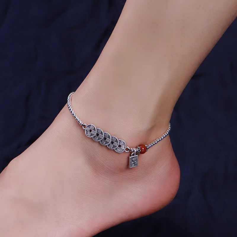 Reverevis 925 Sterling Silver Anklets Women's-2