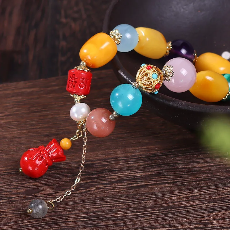 Reverevis Amber Beeswax Bracelets Women's-5