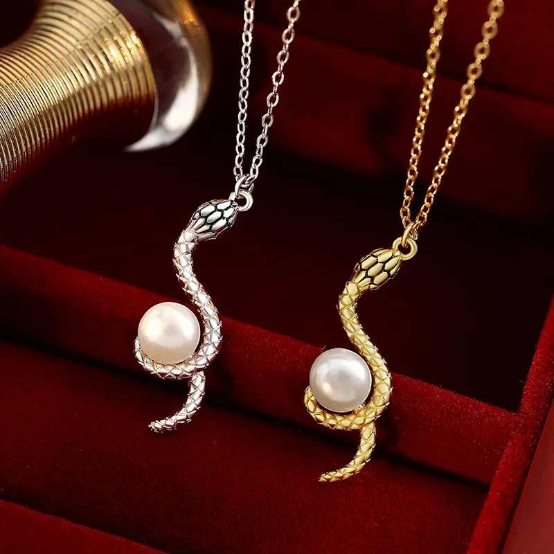 Stone Edge Poly Pearl 925 Sterling Silver Necklaces Women's-1
