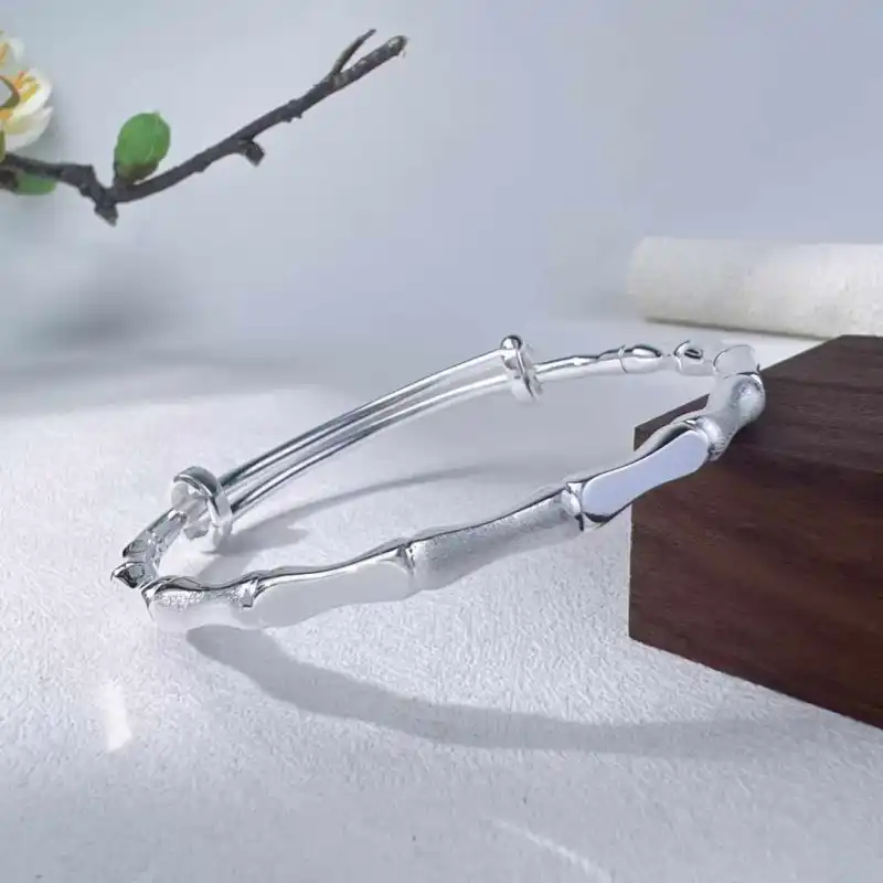 Stone Edge Poly 999 Fine Silver Bangles Unisex-2