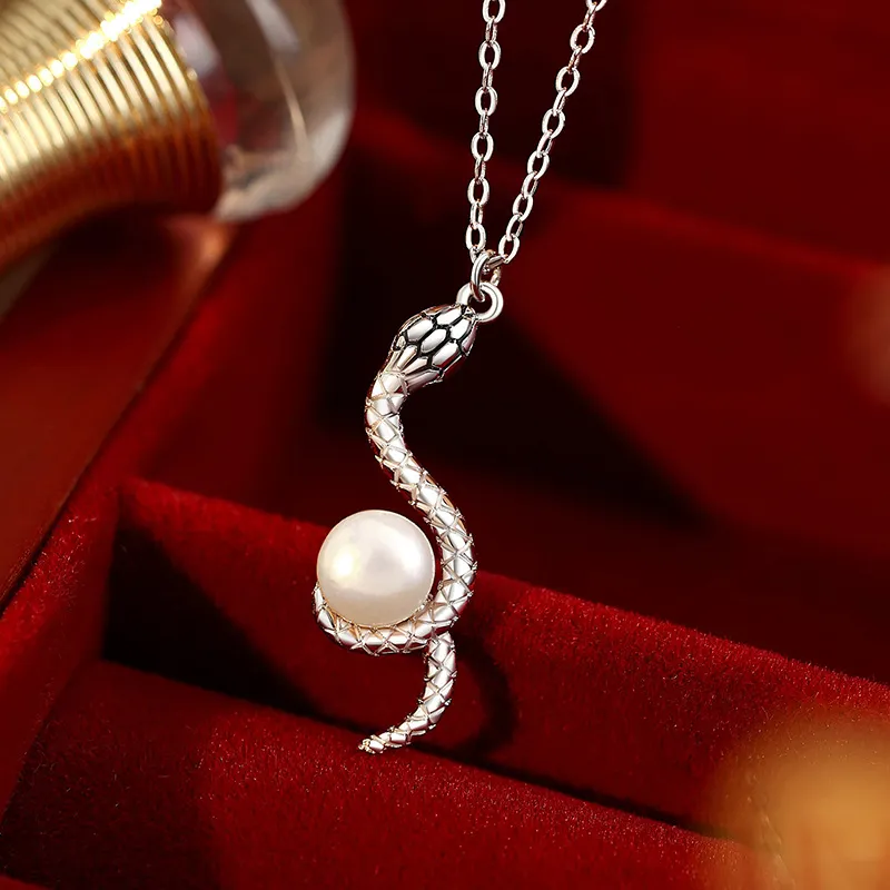 Stone Edge Poly Pearl 925 Sterling Silver Necklaces Women's-4