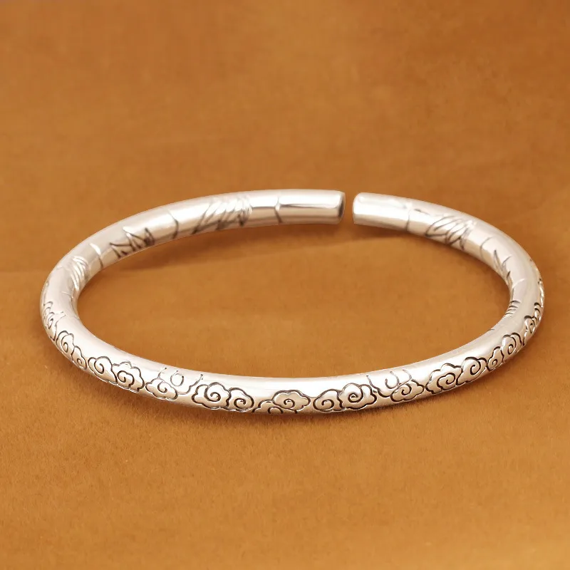 Stone Edge Poly 999 Fine Silver Sterling Silver Bracelets Unisex-1