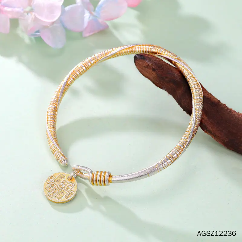 Stone Edge Poly 999 Fine Silver Bangles Women's-1