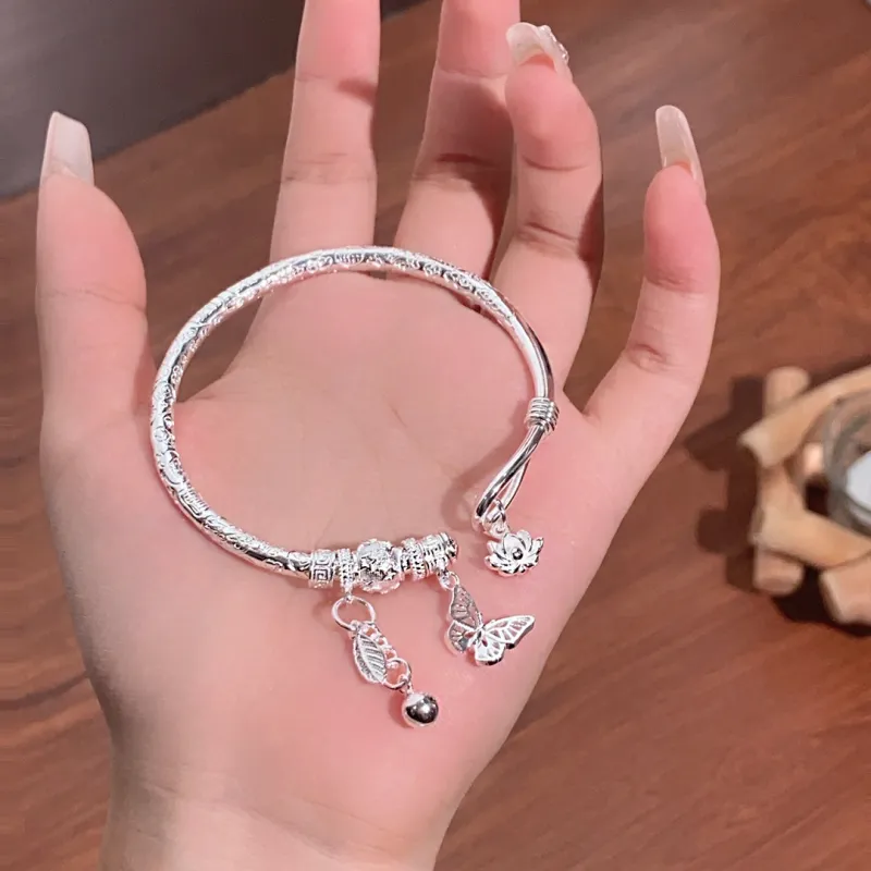 Stone Edge Poly 999 Fine Silver Sterling Silver Bracelets Women's-3