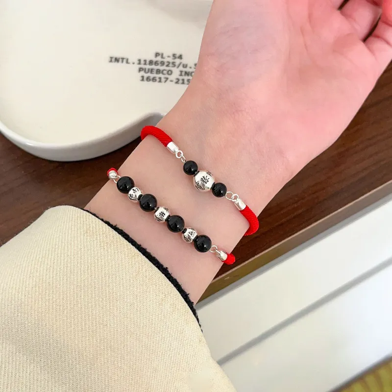 Stone Edge Poly 925 Sterling Silver Bracelets Unisex-2