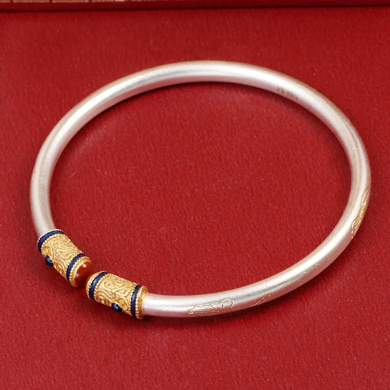 Stone Edge Poly 999 Fine Silver Bangles Unisex-5