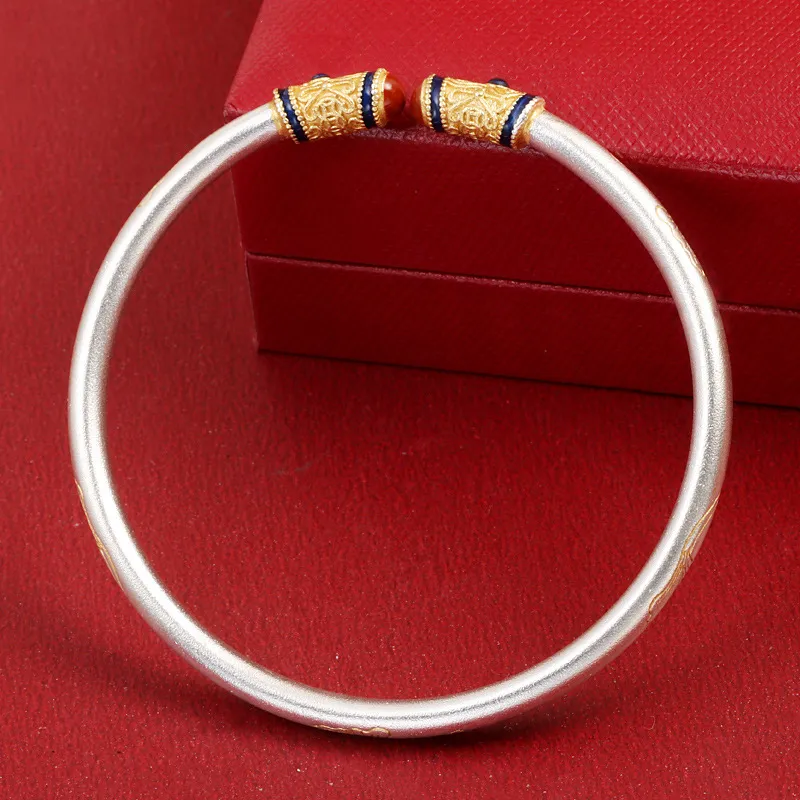 Stone Edge Poly 999 Fine Silver Bangles Unisex-3