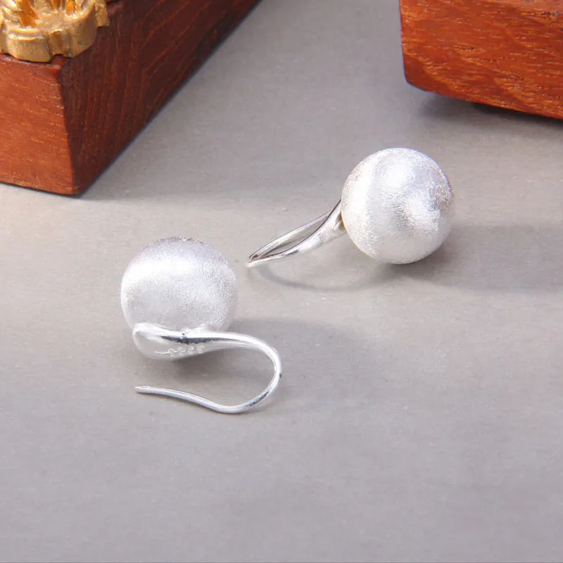 Stone Edge Poly Foot Silver 990 Sterling Silver Hoop Earrings Unisex-2