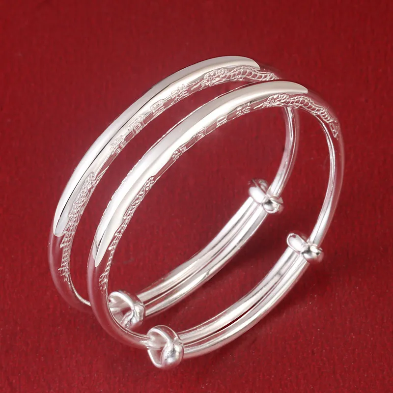 Stone Edge Poly 999 Fine Silver Sterling Silver Bracelets Unisex-3
