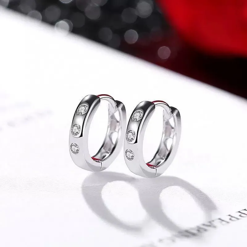 Stone Edge Poly Foot Silver 990 Earrings Unisex-3