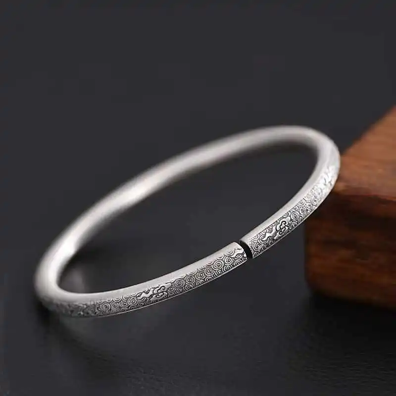 Stone Edge Poly 999 Fine Silver Bangles Unisex-2