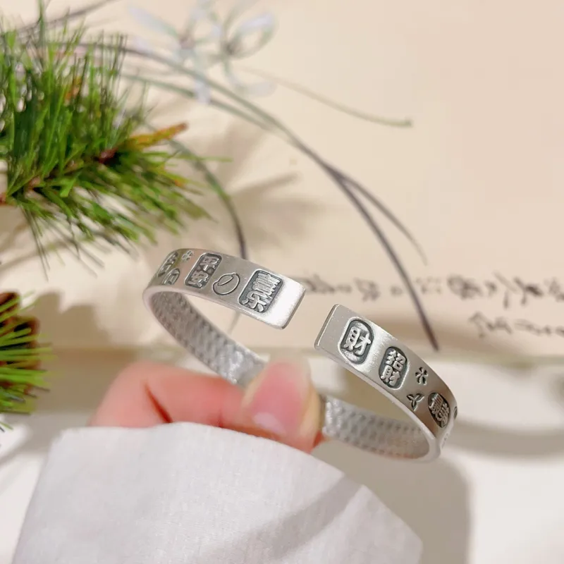 Stone Edge Poly 999 Fine Silver Sterling Silver Bracelets Unisex-4