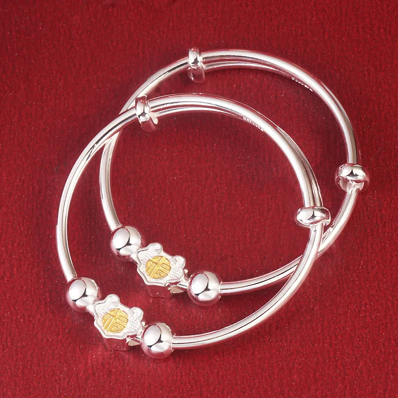 Stone Edge Poly 999 Fine Silver Sterling Silver Bracelets Kids' Gold-3