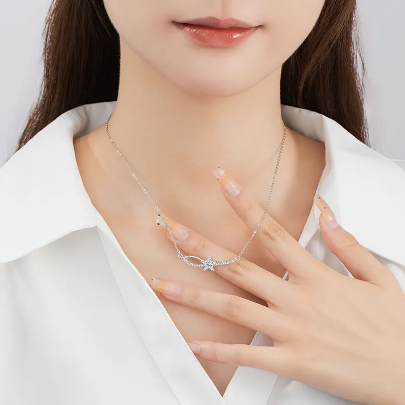 Stone Edge Poly 925 Sterling Silver Necklaces Women's-2