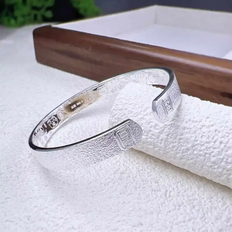 Stone Edge Poly 999 Fine Silver Bangles Unisex-2