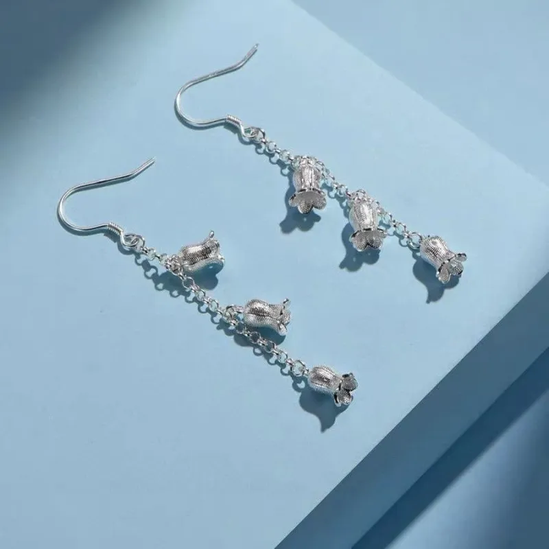 Stone Edge Poly Foot Silver 990 Sterling Silver Hoop Earrings Unisex-2