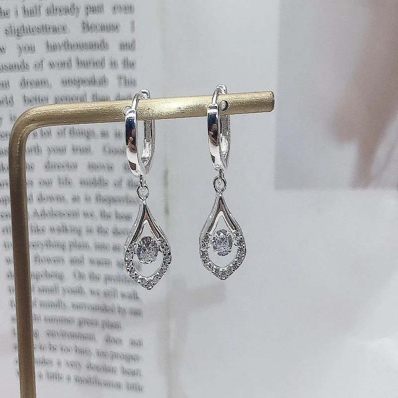 Stone Edge Poly Foot Silver 990 Sterling Silver Hoop Earrings Unisex-3