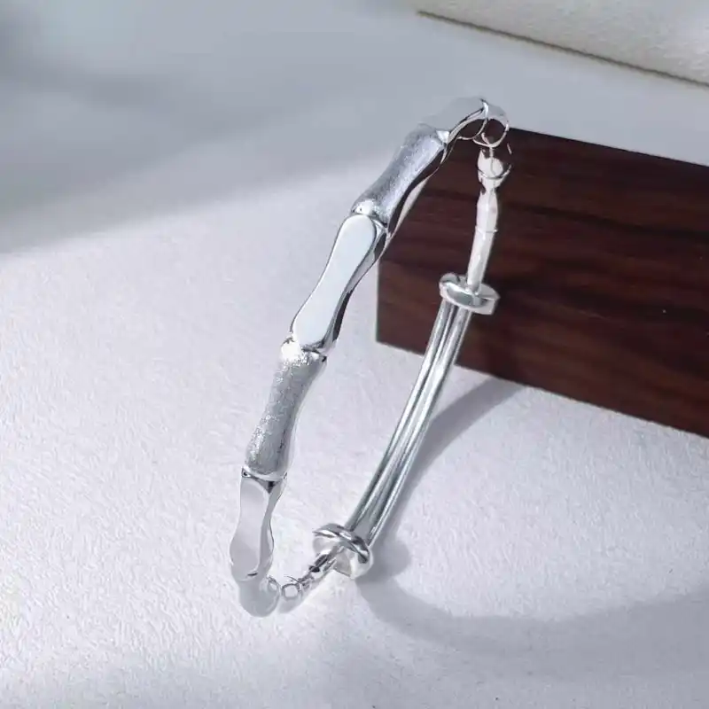 Stone Edge Poly 999 Fine Silver Bangles Unisex-3