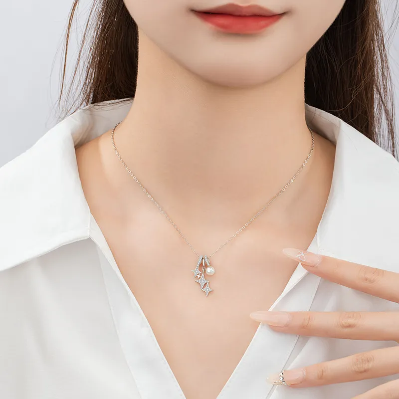 Stone Edge Poly 925 Sterling Silver Necklaces Women's-1