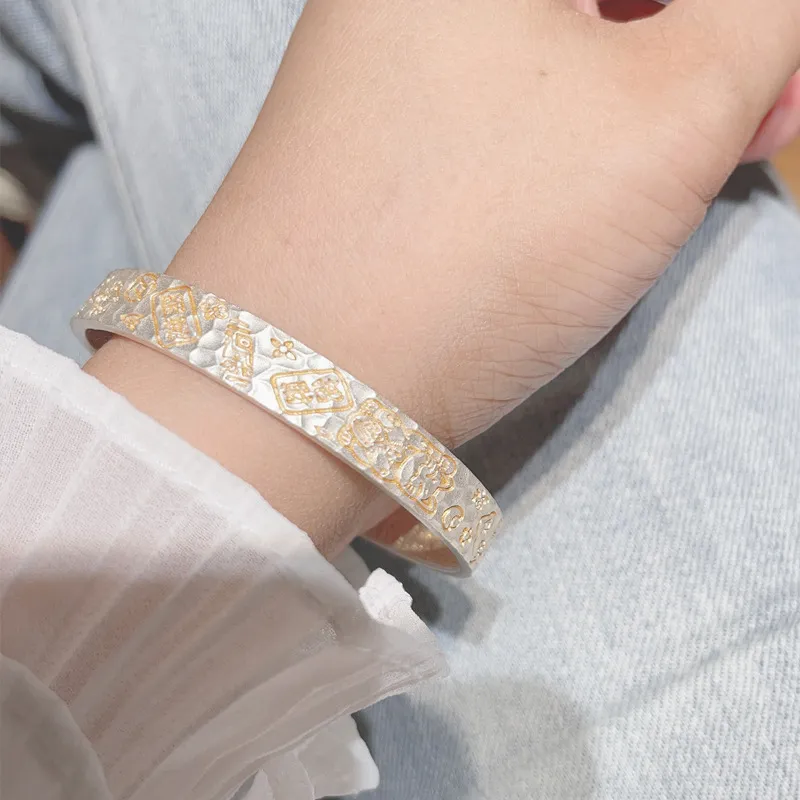 Stone Edge Poly 999 Fine Silver Sterling Silver Bracelets Unisex-2