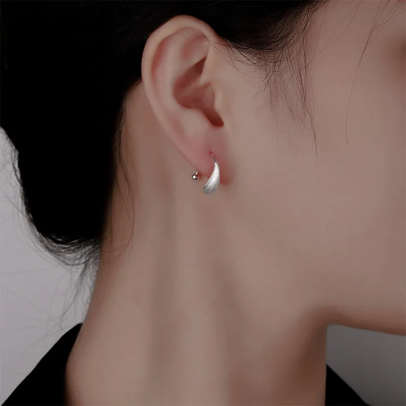Stone Edge Poly 999 Fine Silver Sterling Silver Hoop Earrings Women's-2
